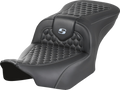 SADDLEMEN Roadsofa™ Seat - without Backrest - Honeycomb - Silver Stitch - FLTR/FLHX '23-'24 823-07-18905 — image 1