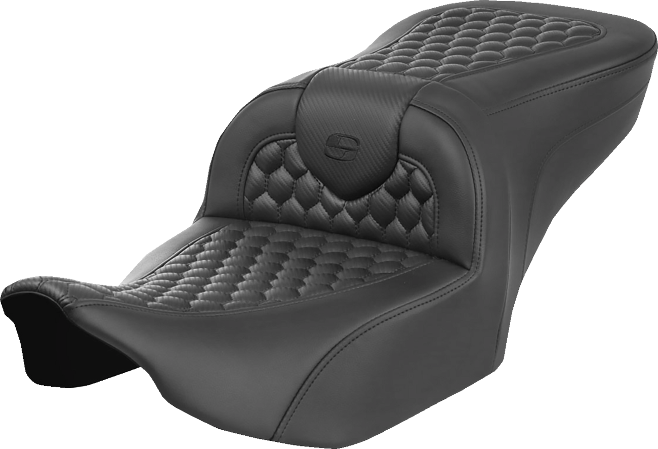 SADDLEMEN Heated RoadSofa™ Seat - Honeycomb Stitch - w/o Backrest - FLH/FLT '23-'24 823-07-189A0 — image 1