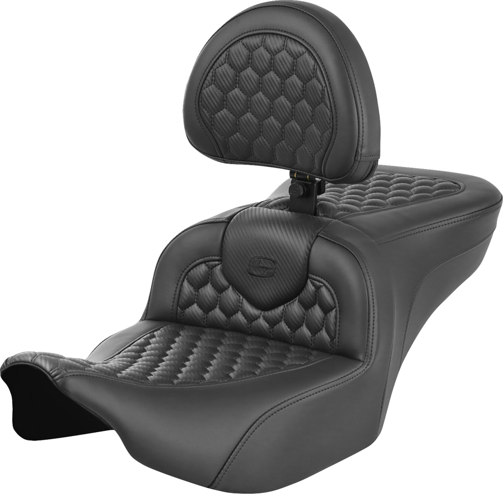 SADDLEMEN Roadsofa™ Seat - with Backrest - Honeycomb - FLTR/FLHX '23-'24 823-07-189B0 — image 1