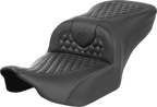 SADDLEMEN Roadsofa™ Seat - with Backrest - Honeycomb - Orange Stitch - FLTR/FLHX '23-'24 823-07-189B3 — image 2