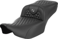 SADDLEMEN Roadsofa™ Extended Reach Seat - without Backrest - Honeycomb - Dark Gray Stitch - FLTR/FLHX '23-'24 823-07-19002 — image 1