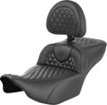 SADDLEMEN Roadsofa™ Extended Reach Seat - with Backrest - Honeycomb - FLTR/FLHX '23-'24 823-07-190B0 — image 1