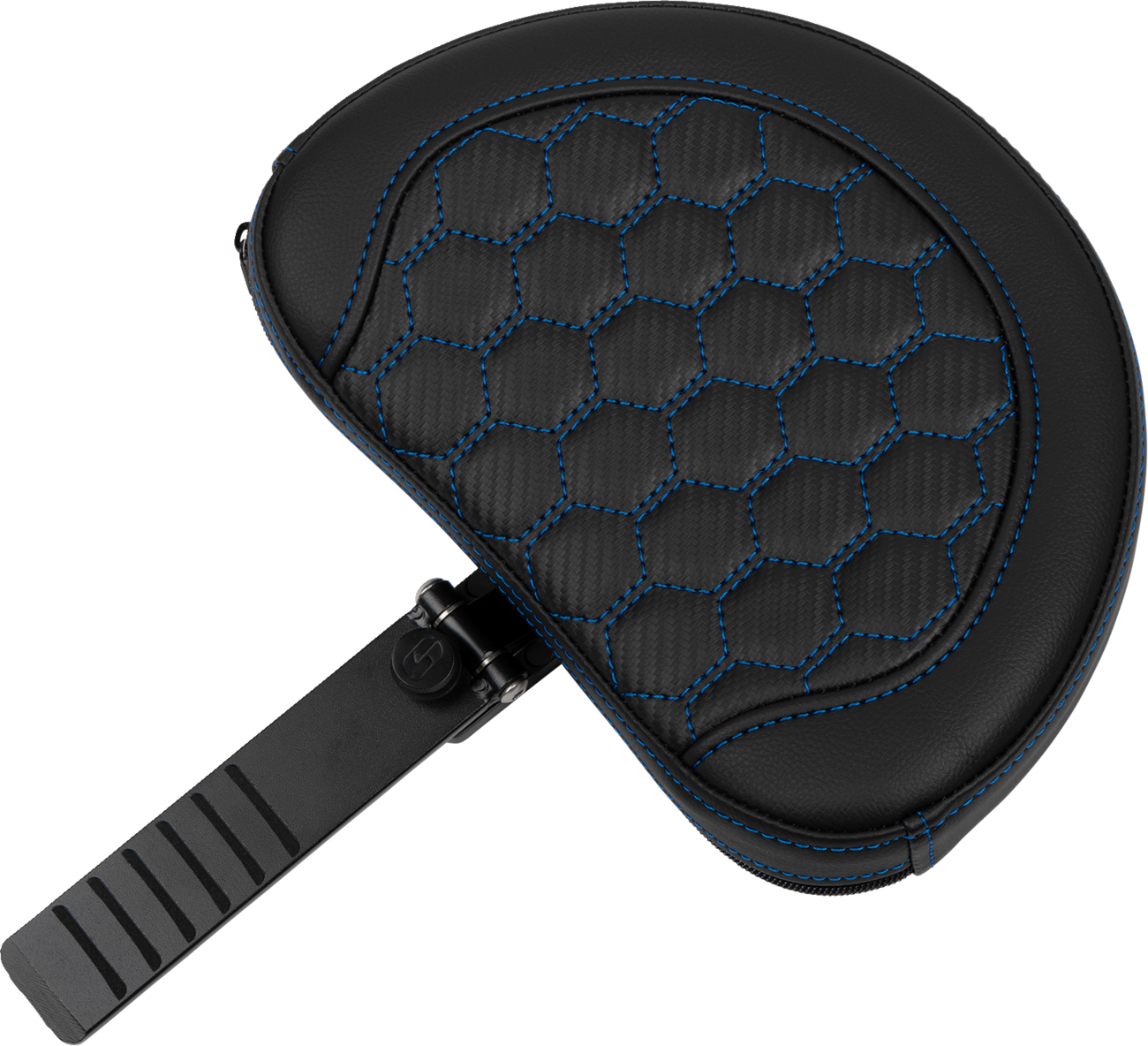 SADDLEMEN Roadsofa™ Extended Reach Seat - with Backrest - Honeycomb - Blue Stitch - FLTR/FLHX '23-'24 823-07-190B1 — image 3