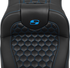 SADDLEMEN Roadsofa™ Extended Reach Seat - with Backrest - Honeycomb - Blue Stitch - FLTR/FLHX '23-'24 823-07-190B1 — image 4