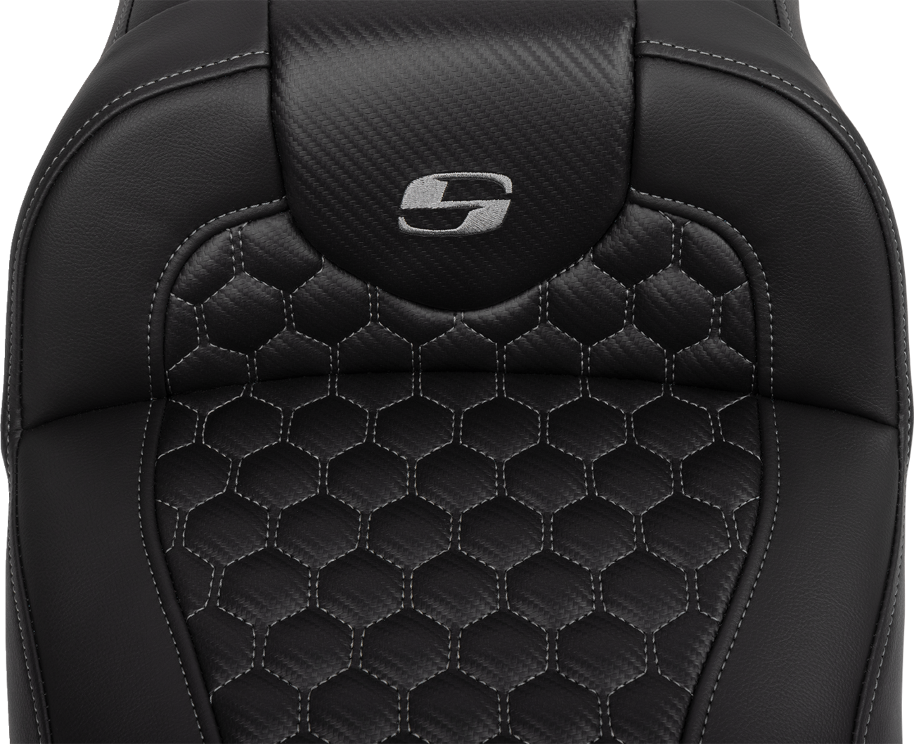 SADDLEMEN Roadsofa™ Extended Reach Seat - with Backrest - Honeycomb - Dark Gray Stitch - FLTR/FLHX '23-'24 823-07-190B2 — image 4