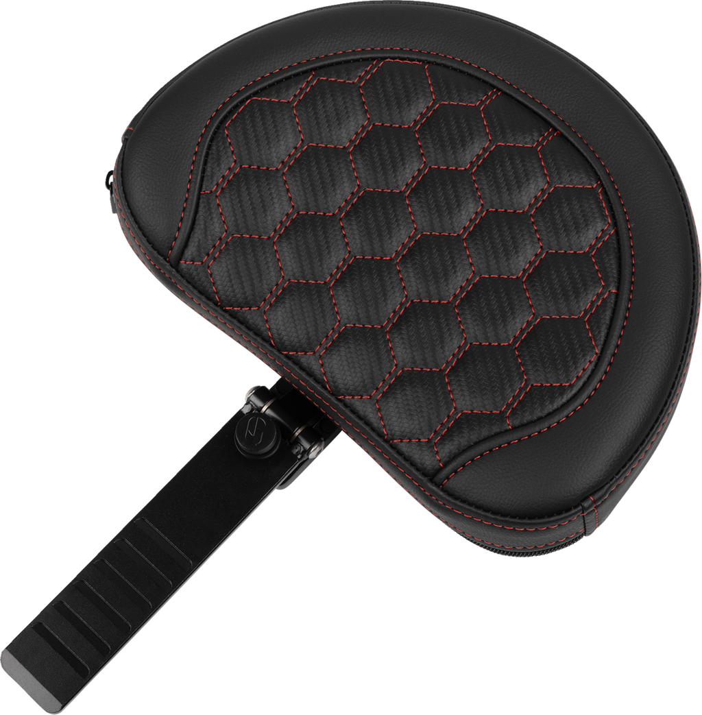 SADDLEMEN Roadsofa™ Extended Reach Seat - with Backrest - Honeycomb - Red Stitch - FLTR/FLHX '23-'24 823-07-190B4 — image 3
