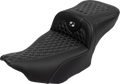 SADDLEMEN Roadsofa™ Extended Reach Seat - with Backrest - Honeycomb - Silver Stitch - FLTR/FLHX '23-'24 823-07-190B5 — image 1