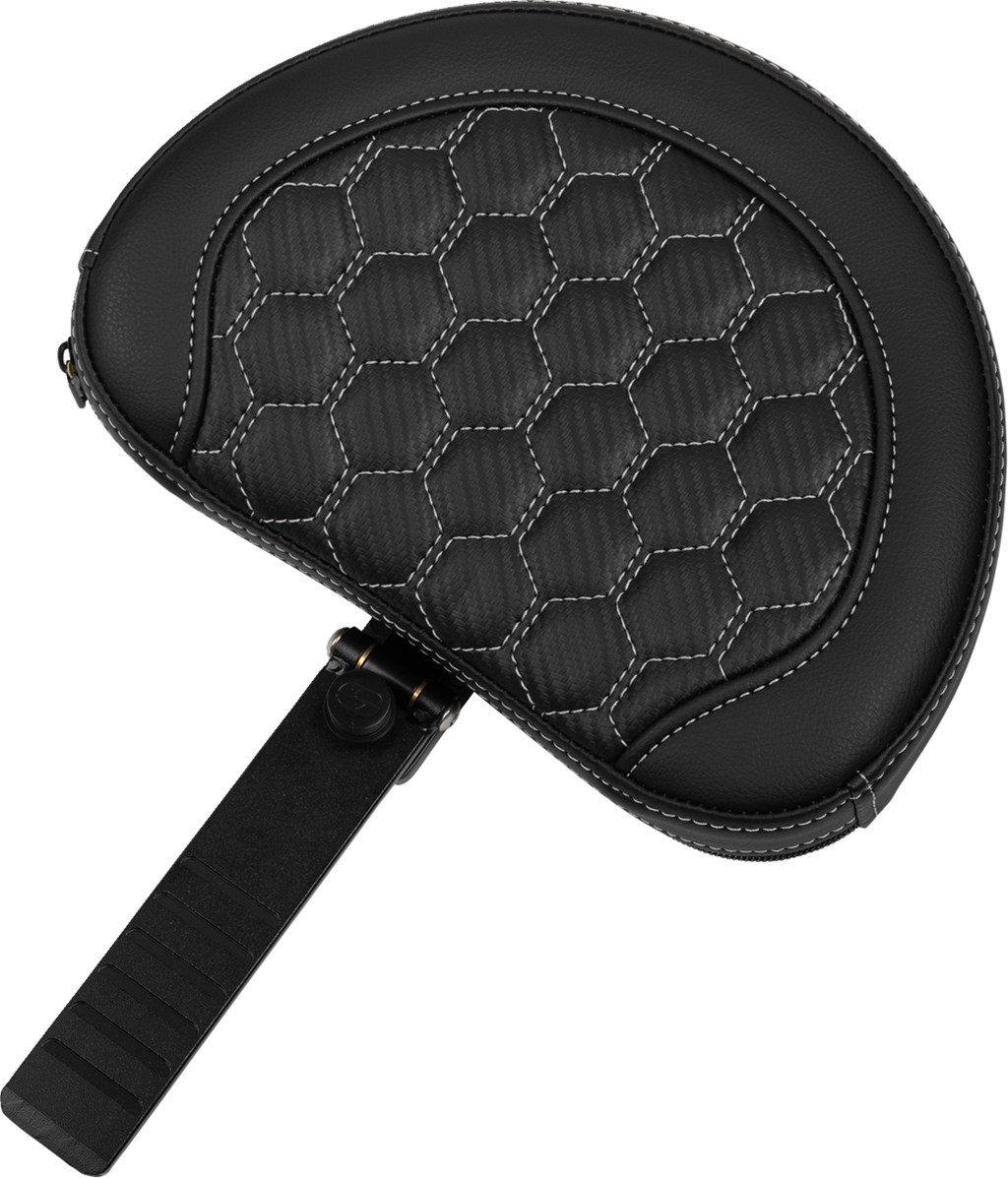 SADDLEMEN Roadsofa™ Extended Reach Seat - with Backrest - Honeycomb - Silver Stitch - FLTR/FLHX '23-'24 823-07-190B5 — image 2
