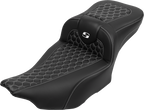 SADDLEMEN Roadsofa™ Extended Reach Seat - with Backrest - Honeycomb - White Stitch - FLTR/FLHX '23-'24 823-07-190B6 — image 1