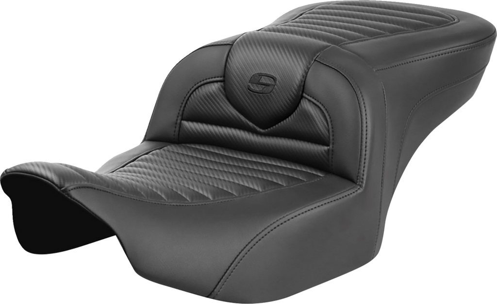 SADDLEMEN Roadsofa™ Seat - without Backrest - Tuck-n-Roll - Carbon Fiber - FLTR/FLHX '23-'24 823-07-20400 — image 1