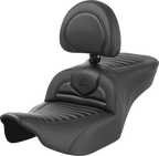 SADDLEMEN Roadsofa™ Seat - with Backrest - Tuck-n-Roll - Carbon Fiber - FLTR/FLHX '23-'24 823-07-204B0 — image 1