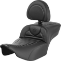 SADDLEMEN Roadsofa™ Extended Reach Seat - with Backrest - Tuck-n-Roll - Carbon Fiber - FLTR/FLHX '23-'24 823-07-205B0 — image 1