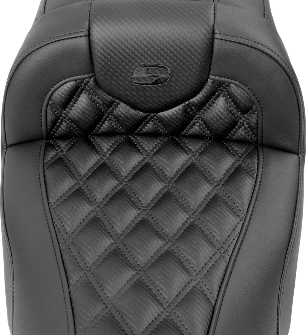 SADDLEMEN RoadSofa™ Seat - without Backrest - Carbon Fiber - Lattice Stitch - FLTR/FLHX '23-'24 823-07-20600 — image 2