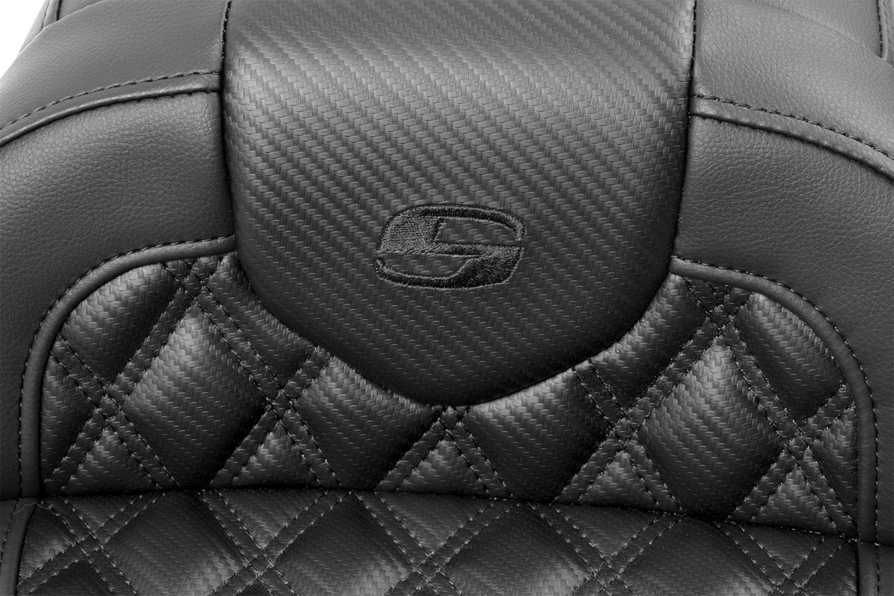SADDLEMEN RoadSofa™ Seat - without Backrest - Carbon Fiber - Lattice Stitch - FLTR/FLHX '23-'24 823-07-20600 — image 3
