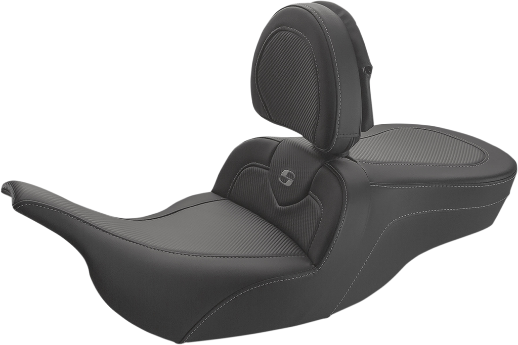 SADDLEMEN RoadSofa™ Carbon Fiber Seat - w/o Backrest - Lattice Stitch - Silver Stitch - FL/FX '23-'24 823-07-20605 — image 4