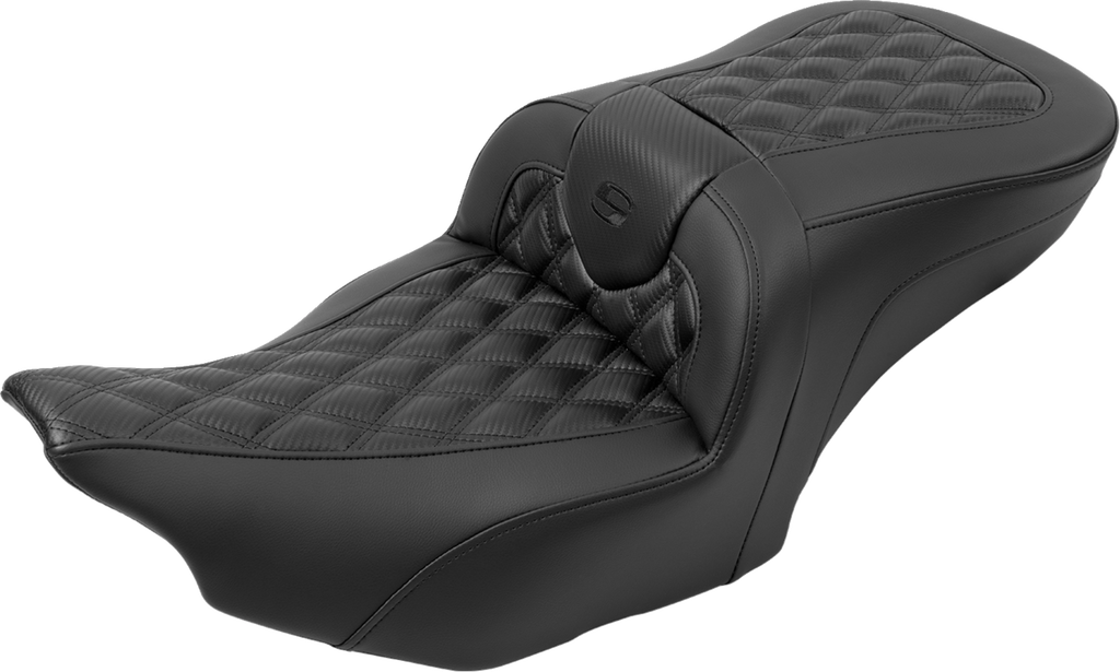 SADDLEMEN RoadSofa™ Seat - with Backrest - Carbon Fiber - Lattice Stitch - FLTR/FLHX '23-'24 823-07-206B0 — image 6