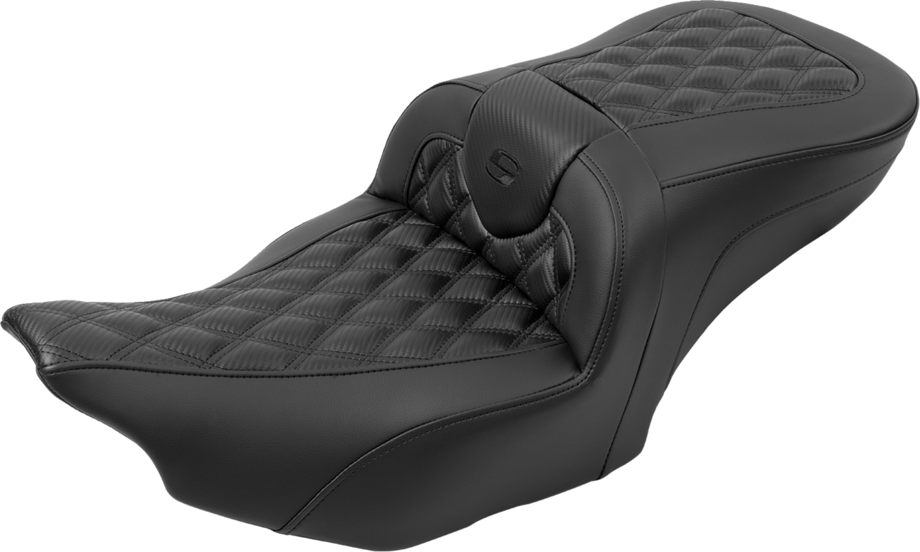 SADDLEMEN RoadSofa™ Seat - with Backrest - Carbon Fiber - Lattice Stitch - FLTR/FLHX '23-'24 823-07-206B0 — image 6