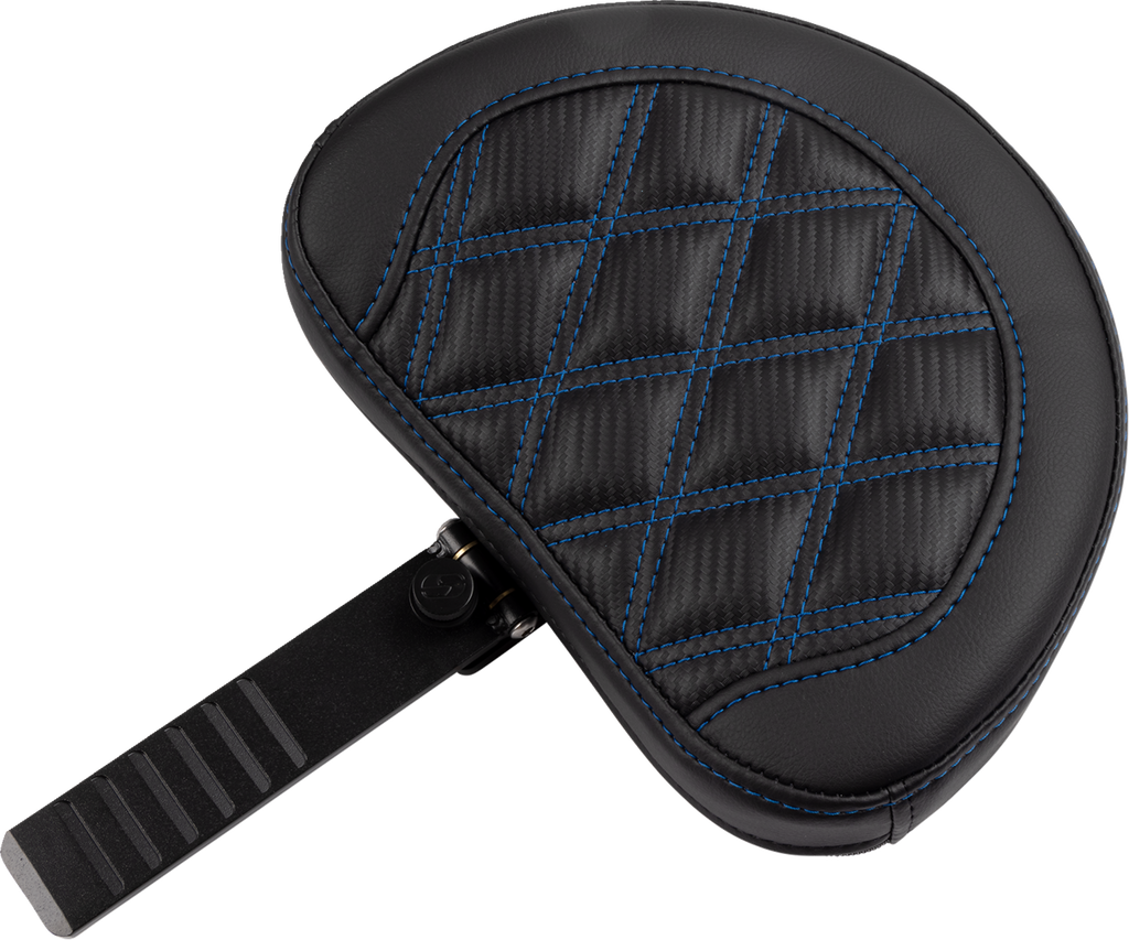 SADDLEMEN RoadSofa™ Seat - with Backrest - Carbon Fiber - Lattice Stitch - Blue Stitch - FLTR/FLHX '23-'24 823-07-206B1 — image 4