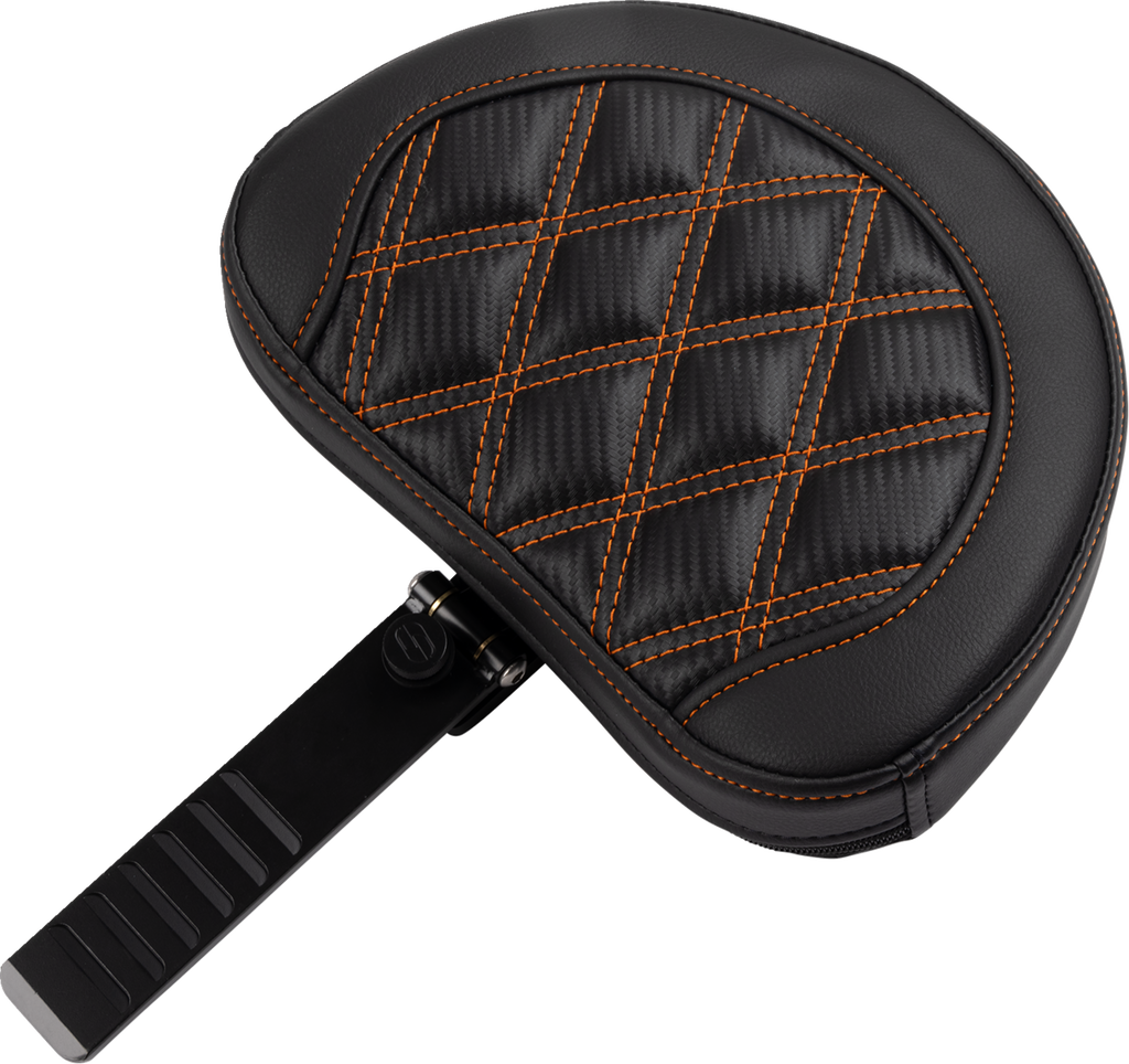 SADDLEMEN RoadSofa™ Seat - with Backrest - Carbon Fiber - Lattice Stitch - Orange Stitch - FLTR/FLHX '23-'24 823-07-206B3 — image 4