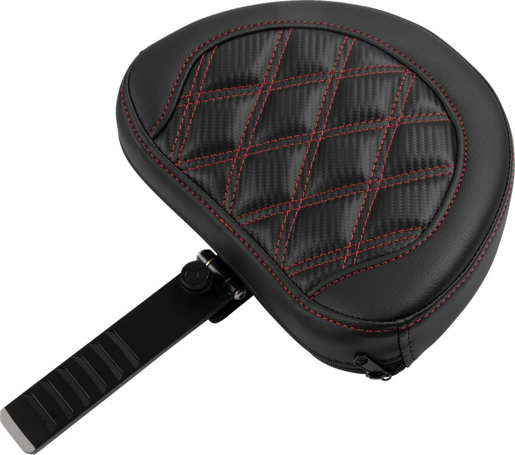 SADDLEMEN RoadSofa™ Seat - with Backrest - Carbon Fiber - Lattice Stitch - Red Stitch - FLTR/FLHX '23-'24 823-07-206B4 — image 4