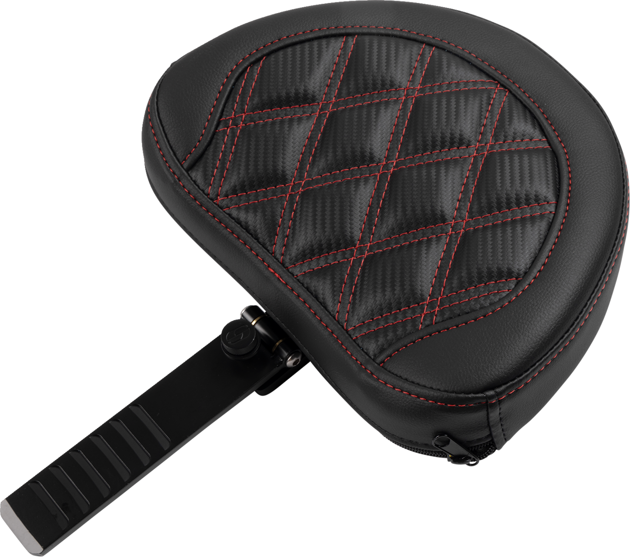 SADDLEMEN RoadSofa™ Seat - with Backrest - Carbon Fiber - Lattice Stitch - Red Stitch - FLTR/FLHX '23-'24 823-07-206B4 — image 4