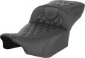SADDLEMEN Roadsofa™ Extended Reach Seat - without Backrest - Carbon Fiber - Lattice Stitch - FLTR/FLHX '23-'24 823-07-20700 — image 1