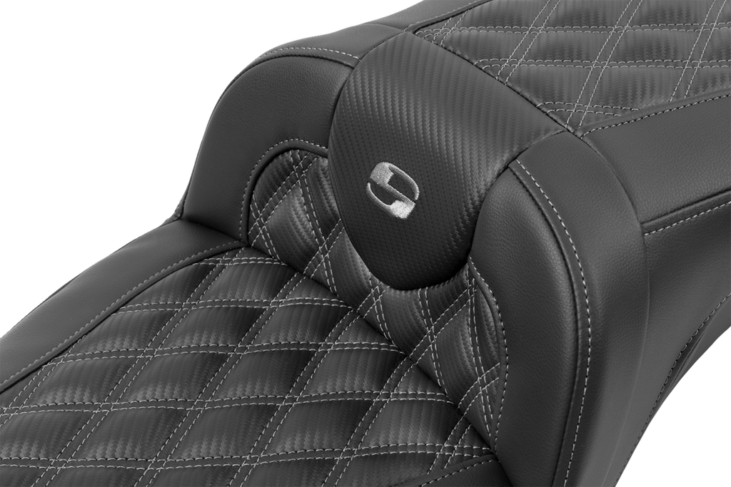 SADDLEMEN Roadsofa™ Extended Reach Seat - without Backrest - Lattice Stitch - Dark Gray Stitch - FL/FX '23-'24 823-07-20702 — image 2