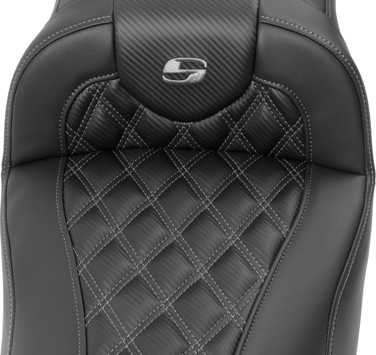 SADDLEMEN Roadsofa™ Extended Reach Seat - without Backrest - Lattice Stitch - Dark Gray Stitch - FL/FX '23-'24 823-07-20702 — image 4