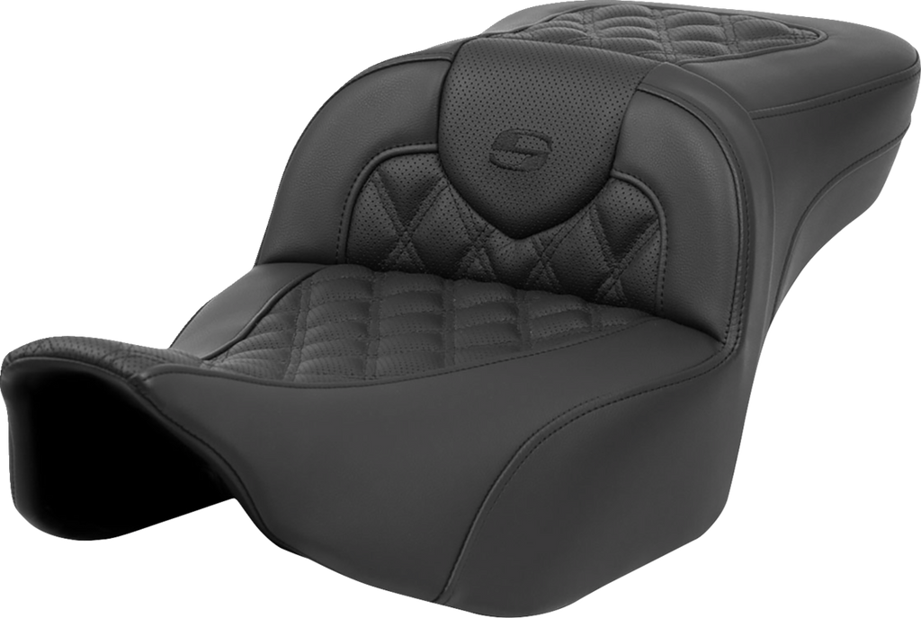 SADDLEMEN Roadsofa™ Extended Reach Seat - without Backrest - Lattice Stitch - Dark Gray Stitch - FL/FX '23-'24 823-07-20702 — image 5