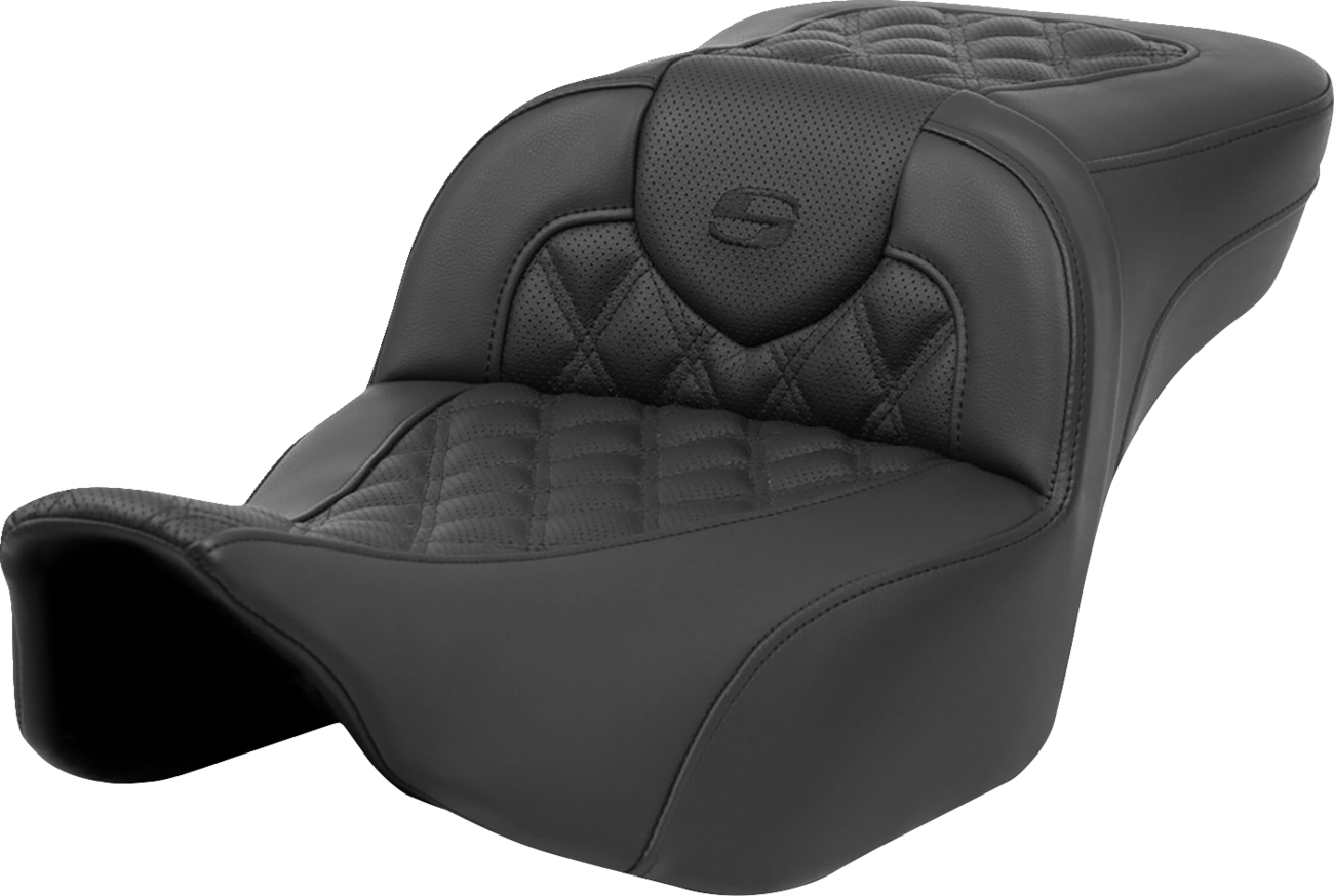 SADDLEMEN Roadsofa™ Extended Reach Seat - without Backrest - Lattice Stitch - Dark Gray Stitch - FL/FX '23-'24 823-07-20702 — image 5