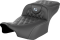 SADDLEMEN Roadsofa™ Extended Reach Seat - without Backrest - Lattice Stitch - Silver Stitch - FL/FX '23-'24 823-07-20705 — image 1