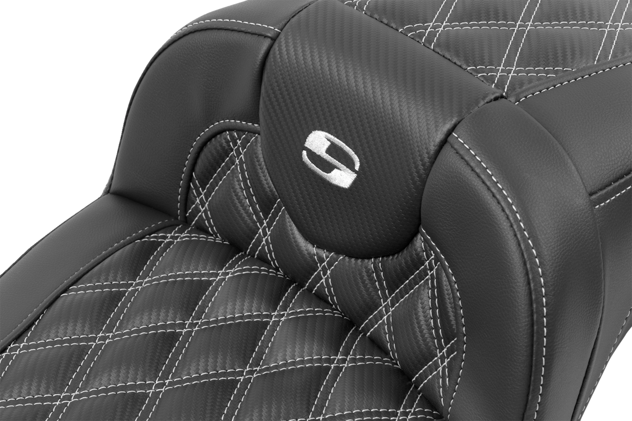 SADDLEMEN Roadsofa™ Extended Reach Seat - without Backrest - Lattice Stitch - Silver Stitch - FL/FX '23-'24 823-07-20705 — image 2