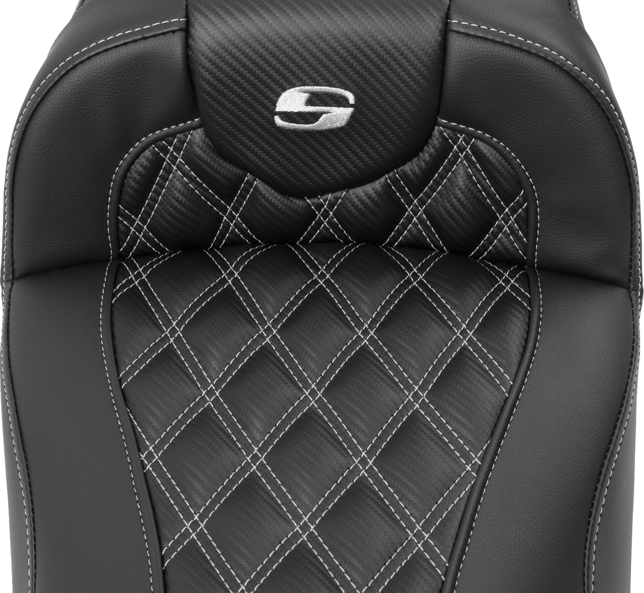 SADDLEMEN Roadsofa™ Extended Reach Seat - without Backrest - Lattice Stitch - Silver Stitch - FL/FX '23-'24 823-07-20705 — image 3