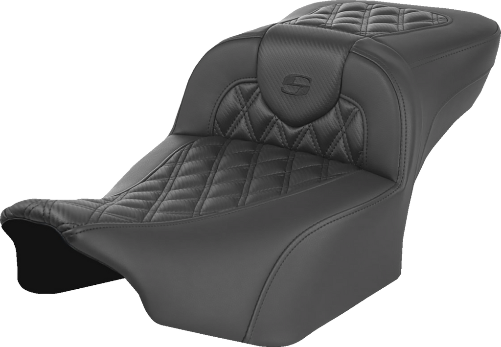 SADDLEMEN Heated RoadSofa™ Seat - Extended Reach - Lattice Stitch - w/o Backrest - FLT/FLH ’23-‘24 823-07-207A0 — image 1