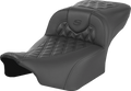 SADDLEMEN Heated RoadSofa™ Seat - Extended Reach - Lattice Stitch - w/o Backrest - FLT/FLH ’23-‘24 823-07-207A0 — image 1
