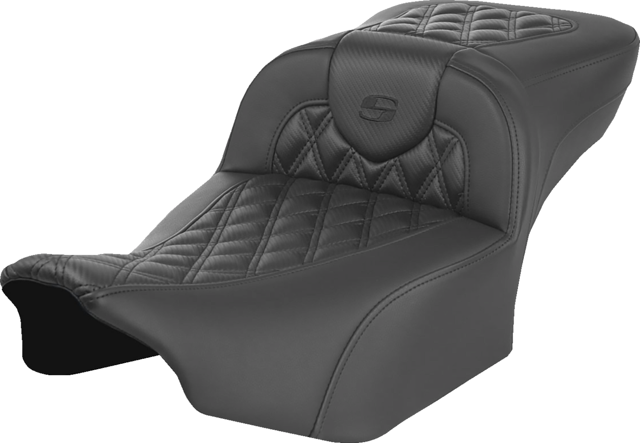 SADDLEMEN Heated RoadSofa™ Seat - Extended Reach - Lattice Stitch - w/o Backrest - FLT/FLH ’23-‘24 823-07-207A0 — image 1