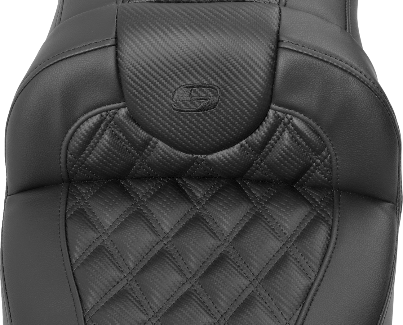 SADDLEMEN Roadsofa™ Extended Reach Seat - with Backrest - Carbon Fiber - Lattice Stitch - FLTR/FLHX '23-'24 823-07-207B0 — image 4