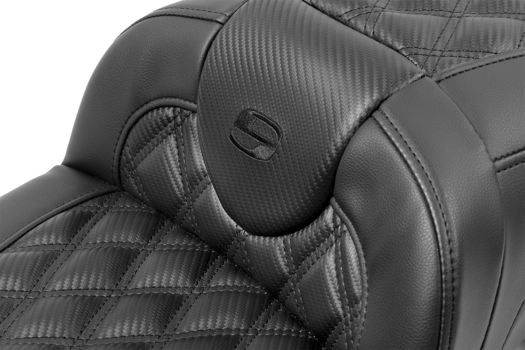 SADDLEMEN Roadsofa™ Extended Reach Seat - with Backrest - Carbon Fiber - Lattice Stitch - FLTR/FLHX '23-'24 823-07-207B0 — image 5