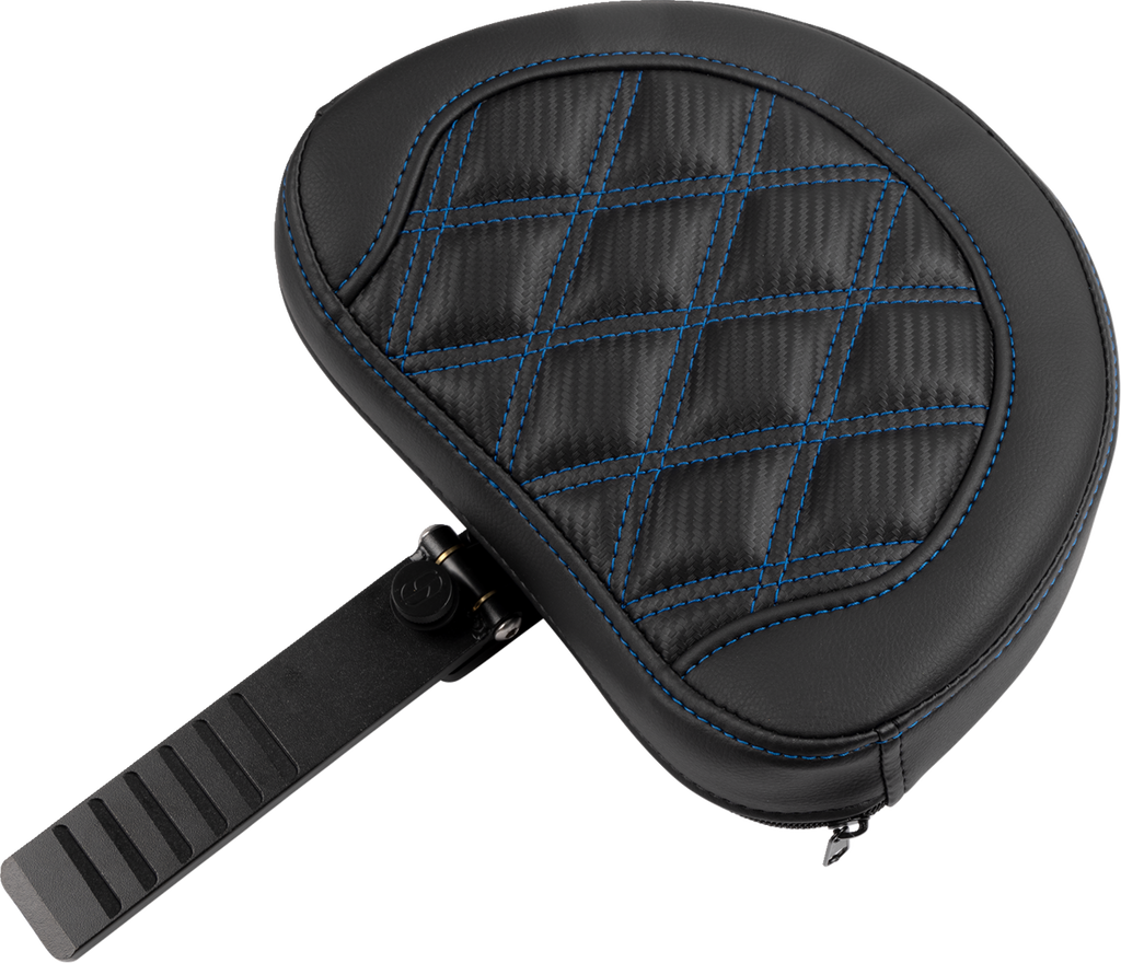 SADDLEMEN Roadsofa™ Extended Reach Seat - with Backrest - Lattice Stitch - Blue Stitch - FLTR/FLHX '23-'24 823-07-207B1 — image 4