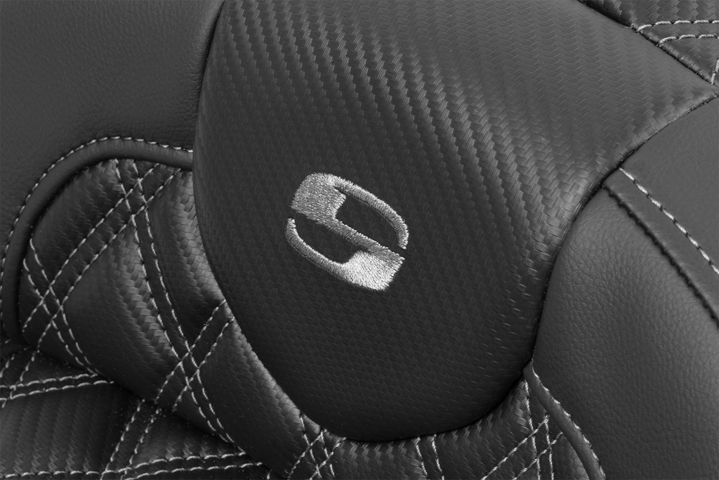 SADDLEMEN Roadsofa™ Extended Reach Seat - without Backrest - Lattice Stitch - Gray Stitch - FLTR/FLHX '23-'24 823-07-207B2 — image 4