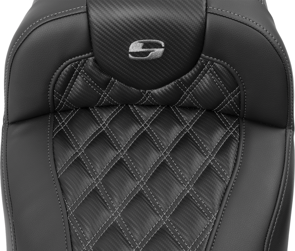 SADDLEMEN Roadsofa™ Extended Reach Seat - without Backrest - Lattice Stitch - Gray Stitch - FLTR/FLHX '23-'24 823-07-207B2 — image 7