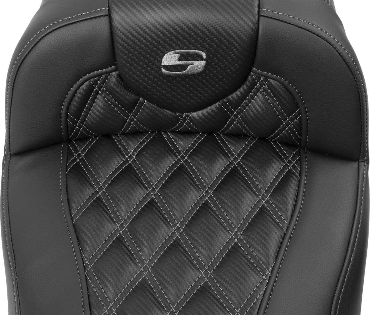SADDLEMEN Roadsofa™ Extended Reach Seat - without Backrest - Lattice Stitch - Gray Stitch - FLTR/FLHX '23-'24 823-07-207B2 — image 7