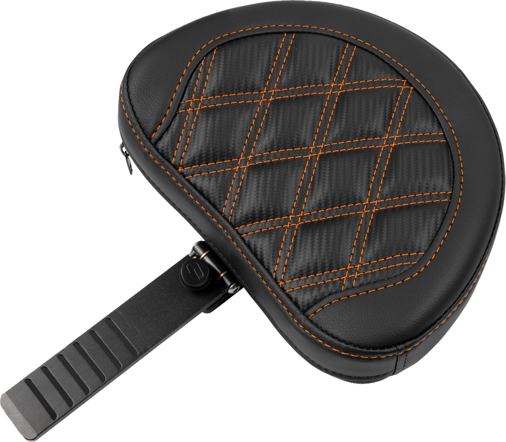 SADDLEMEN Roadsofa™ Extended Reach Seat - with Backrest - Lattice Stitch - Orange Stitch - FLTR/FLHX '23-'24 823-07-207B3 — image 2