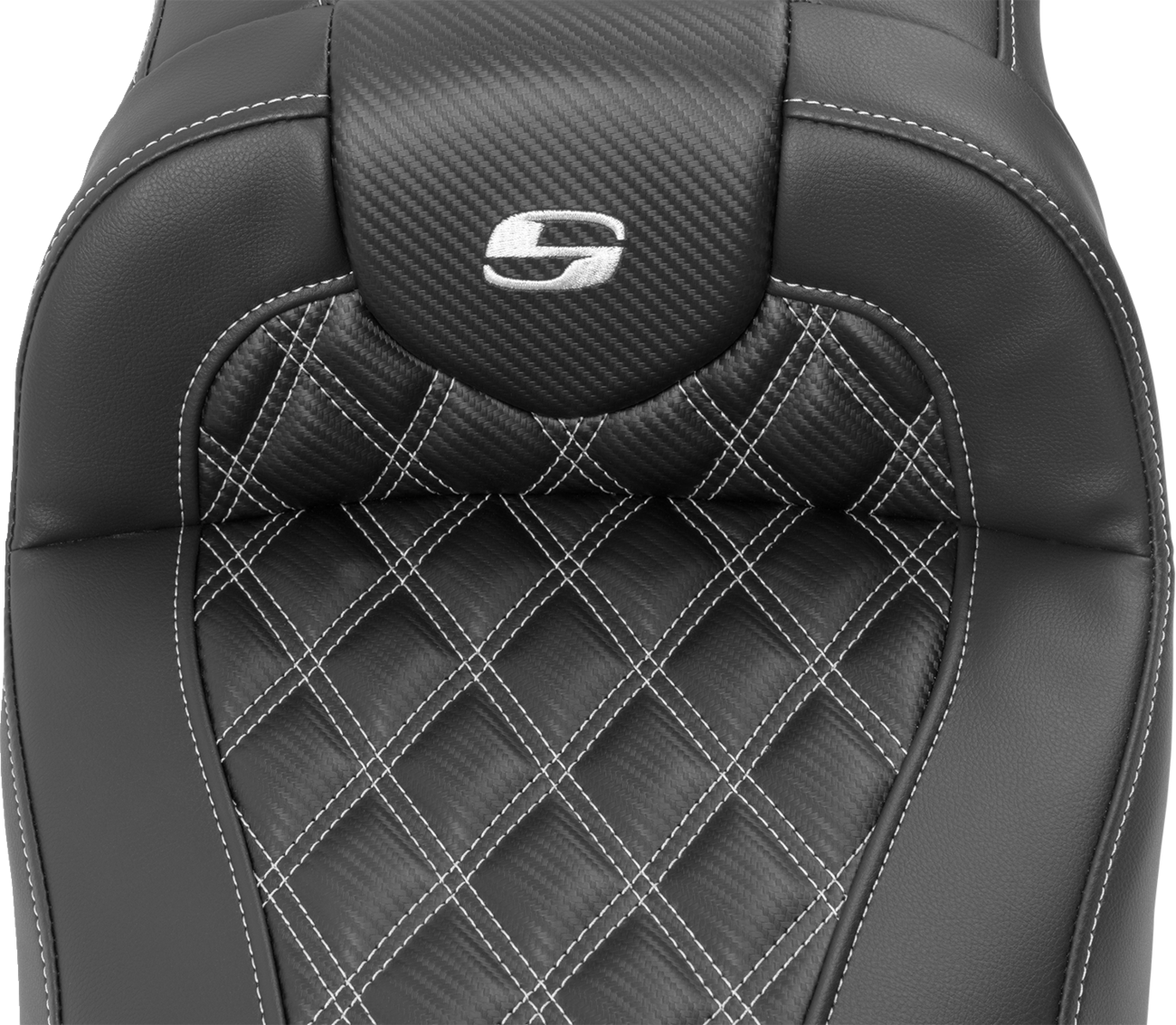SADDLEMEN Roadsofa™ Extended Reach Seat - with Backrest - Lattice Stitch - Silver Stitch - FLTR/FLHX '23-'24 823-07-207B5 — image 5