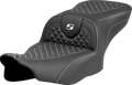 SADDLEMEN Roadsofa™ Seat - Dragon Scale Stitch - White Stitch - w/o Backrest - FLTR/FLHX '23-'24 823-07-20806 — image 1