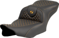 SADDLEMEN Roadsofa™ Seat - Dragon Scale Stitch - Gold Stitch - w/o Backrest - FLTR/FLHX '23-'24 823-07-20807 — image 1