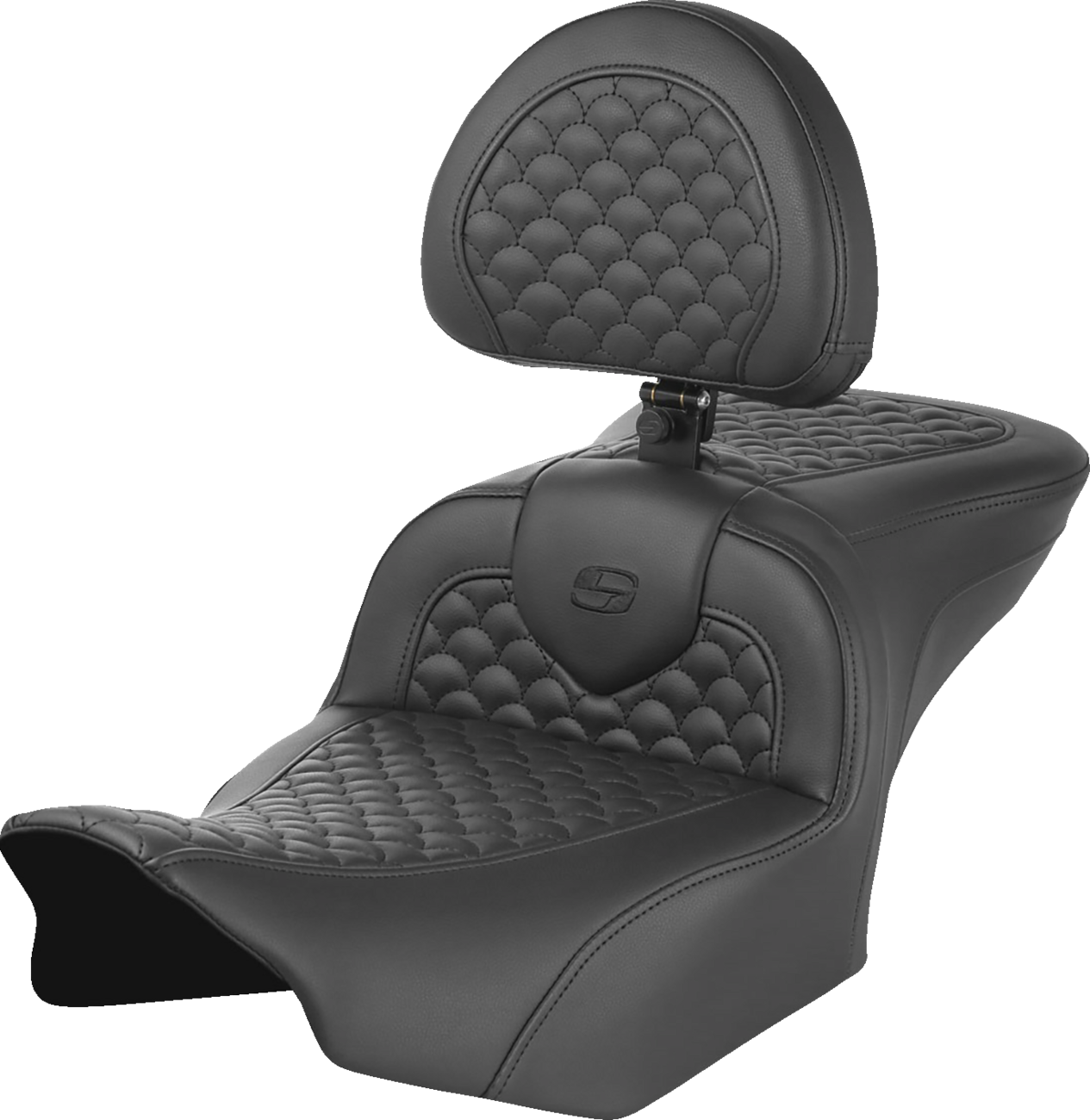 SADDLEMEN Roadsofa™ Seat - Dragon Scale Stitch - w/ Backrest - FLTR/FLHX '23-'25 823-07-208B0 — image 1