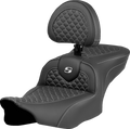 SADDLEMEN Roadsofa™ Seat - Dragon Scale Stitch - Silver Stitch - w/ Backrest - FLTR/FLHX '23-'24 823-07-208B5 — image 1