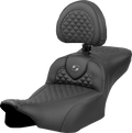 SADDLEMEN Roadsofa™ Extended Reach Seat - Dragon Scale Stitch - Dark Gray Stitch - w/ Backrest - FL '23-'24 823-07-209B2 — image 1