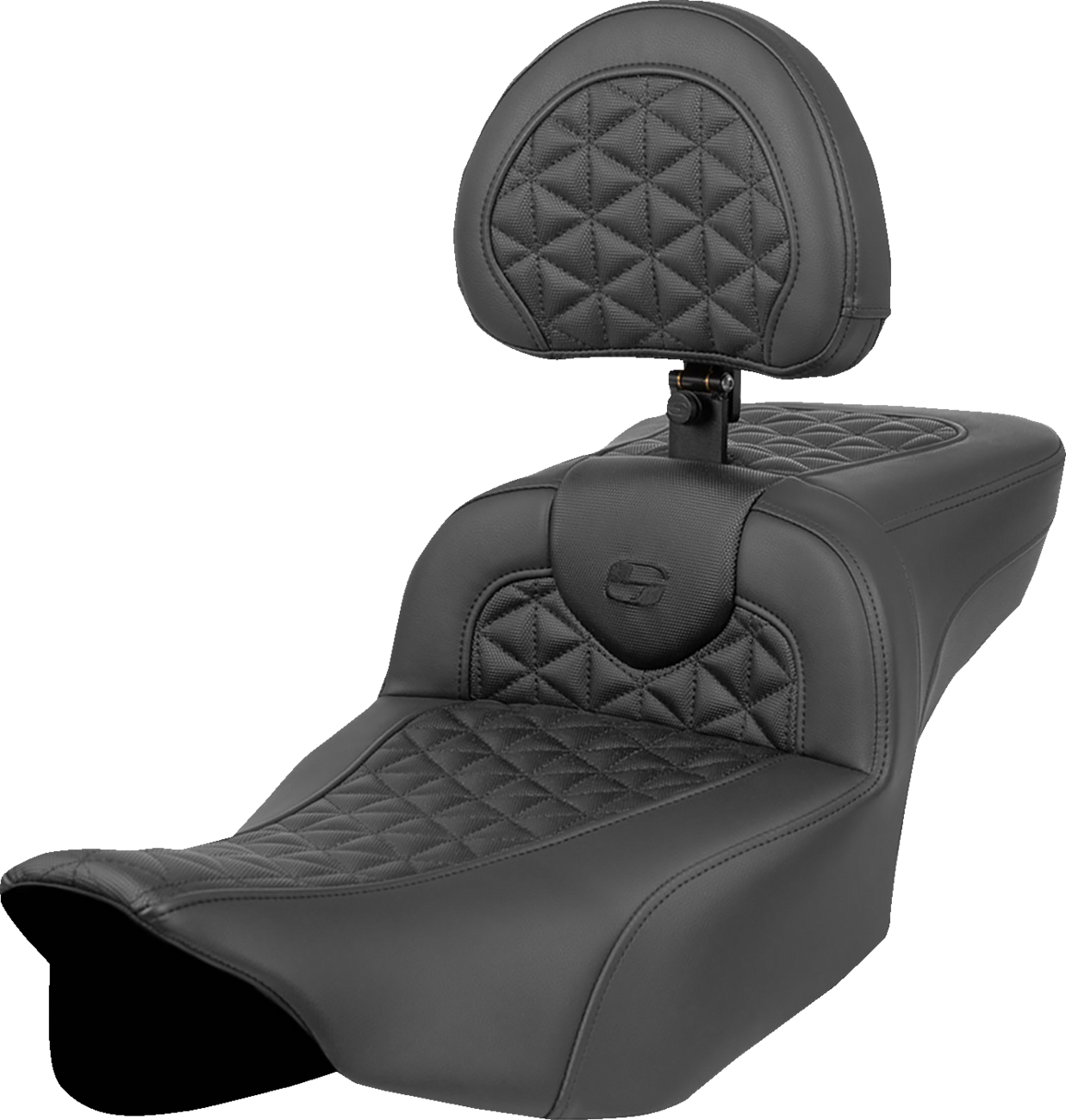 SADDLEMEN RoadSofa™ Tri Gripper Seat - Extended Reach - w/ Backrest - FLH/FLT '23-'24 823-07-211B0 — image 1
